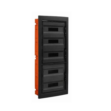 ETTROIT Centralino elettrico da incasso 90 moduli IP40 nero con portello trasparente fumè - DB110990B