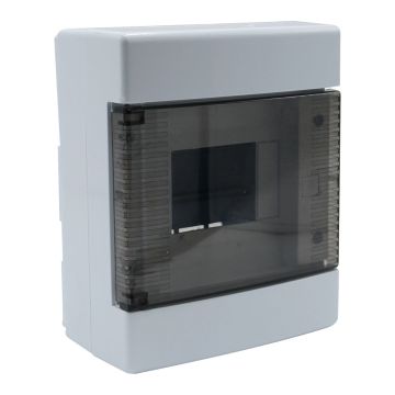 ETTROIT Centralino elettrico da parete 5 moduli IP40 bianco RAL 91682 con portello trasparente fumè - DB111905