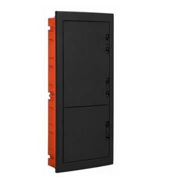 ETTROIT Centralino elettrico da incasso 90 moduli IP40 con portello cieco nero - DB112990B