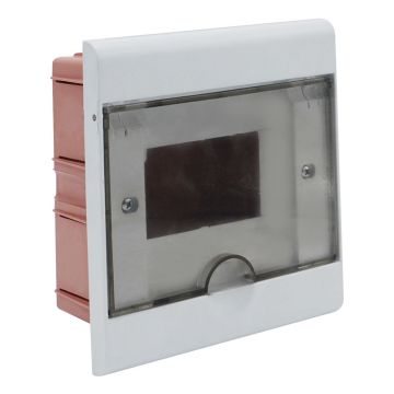 ETTROIT Centralino elettrico da incasso 5 moduli IP40 bianco con portello trasparente fumè - DB11905