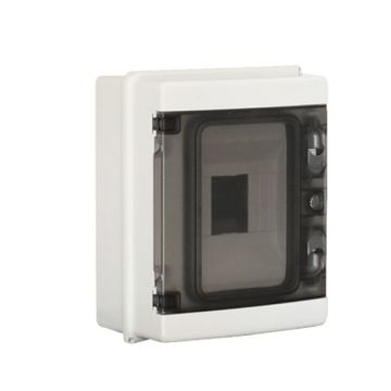 ETTROIT Centralino stagno da parete 5 moduli IP65 grigio RAL 7035 con portello trasparente fumè - DB120905