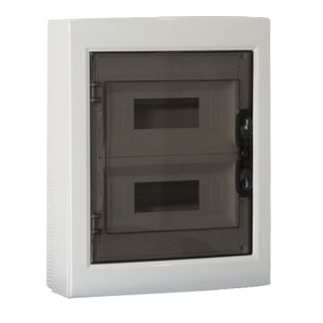 ETTROIT Centralino elettrico da parete 24 moduli IP40 grigio RAL 7030 con portello trasparente fumè - DB130924