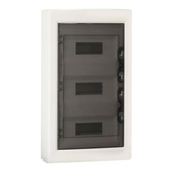ETTROIT Centralino elettrico da parete 36 moduli IP40 grigio RAL 7030 con portello trasparente fumè - DB130936