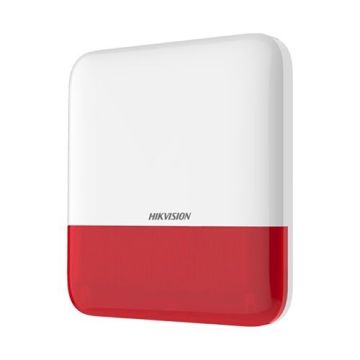 Hikvision AXPRO DS-PS1-E-WE Sirena allarme senza fili Wireless 868MHz 110dB indicatore LED rosso da esterno IP65