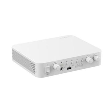 Hikvision DS-QAE1A80G1-VB Amplificatore di rete Audio IP da 80W a 2 Zone con Bluetooth, USB, Controllo Volume Indipendente e Supporto HikCentral