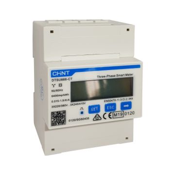 CHINT DTSU666 meter bidirezionale con dati di prelievo e immissione TRIFASE impianto fotovoltaico contatore energia DIN v-tac 11546