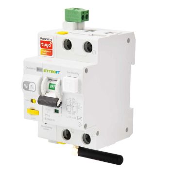 ETTROIT e-smart Magnetotermico Differenziale Wi-Fi Tuya RCBO 1P+N 16A 6Ka 30mA 230V/400V - ESR3516
