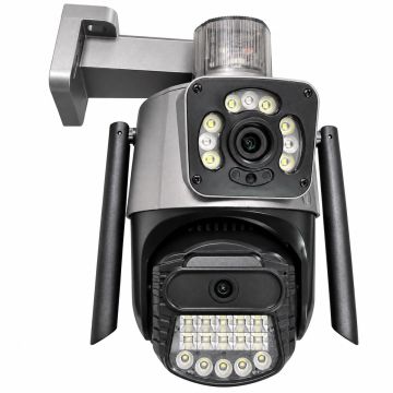 ETTROIT Telecamera Wi-Fi Motorizzata Doppia Ottica 3 MP + 3 MP con Lampeggiante ET9002