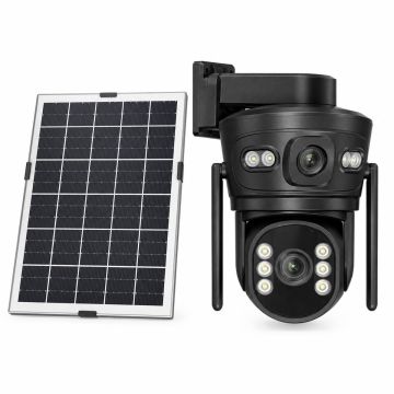 ETTROIT Telecamera Solare Wi-Fi AOV Doppia Ottica Audio Bidirezionale ET9003