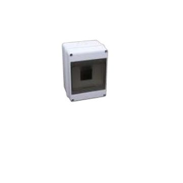Centralino da parete serie slim 8 moduli grigio RAL 7035 con sportello trasparente fumè 174 x 174 x 102mm IP65 FAEG - FG14208