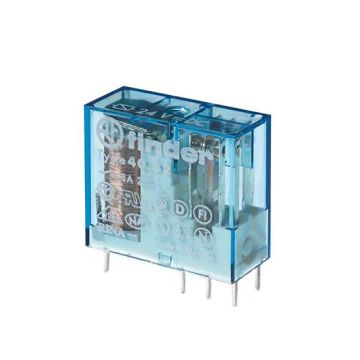 Mini Relè industriale Finder Tipo 40.52 per circuito stampato 2 scambi a innesto 8A bobina 24V DC continua 405290240000