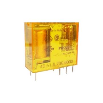 Mini Relè Finder Tipo 40.61 per circuito stampato 1 scambio a innesto 16A bobina 230VAC alternata 406182300000