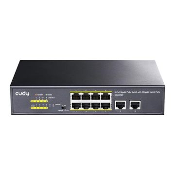 Switch di rete 8 Porte PoE + 2 Porte Uplink 10/100/1000Mbps 120W Switch non gestionale Cudy GS1010P