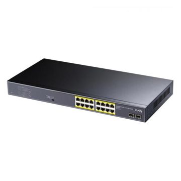 Switch di rete 16-Porte PoE+ Gigabit + 2-Porte Uplink Gigabit SFP 200W Switch non gestionale Cudy GS1020PS2