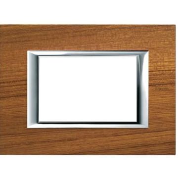 BTICINO axolute - placca 3P rettangolare legno teak