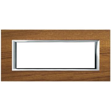Bticino axolute - placca 6P in legno teak HA4806LTK