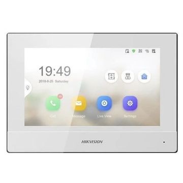 Hikvision DS‑KH6320‑WTE1‑W – Monitor videocitofono IP touchscreen da 7″ (bianco) PoE/Wi‑Fi