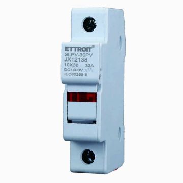 ETTROIT JX12138 Portafusibili - Supporto per fusibili cilindrici Base RT18-32 1P DIN 10 x 38mm AC/DC