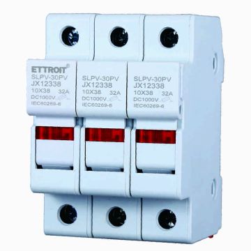 ETTROIT JX12338 Portafusibili Supporto per fusibili cilindrici Base RT18-32 32A 3P DIN 10 x 38mm AC/DC
