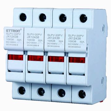 ETTROIT JX12438 Portafusibili Supporto per fusibili cilindrici Base RT18-32 4P DIN 10 x 38mm AC/DC
