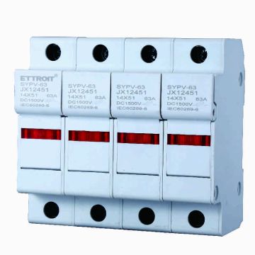 ETTROIT portafusibili cilindrici Base RT18-63 4P DIN 14 x 51mm DC 1000V JX12451