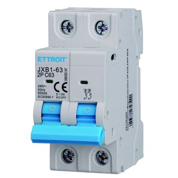ETTROIT Interruttore Automatico 2P C63 63 A 6 kA IEC60898-1 JX126360