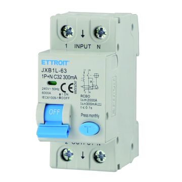 ETTROIT JX253268 Magnetotermico Differenziale 1P+N 32A 300mA 220V-6KA CLASSE A