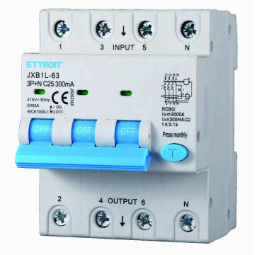 ETTROIT JX262568 Magnetotermico Differenziale 3P+N 25A 300mA 380V-6KA CLASSE A
