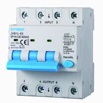 ETTROIT JX264068 Magnetotermico Differenziale 3P+N 40A 300mA 380V-6KA CLASSE A