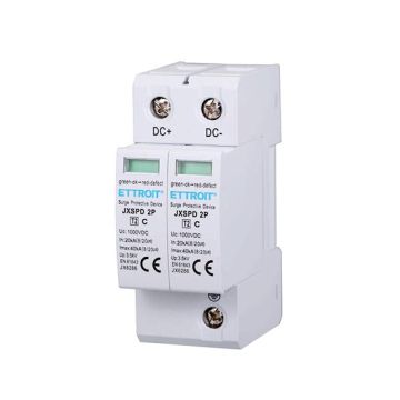 Scaricatore di sovratensione fotovoltaico Tipo 2 DC bassa tensione 40KA 1000V 2 Moduli DIN Ettroit JX6286