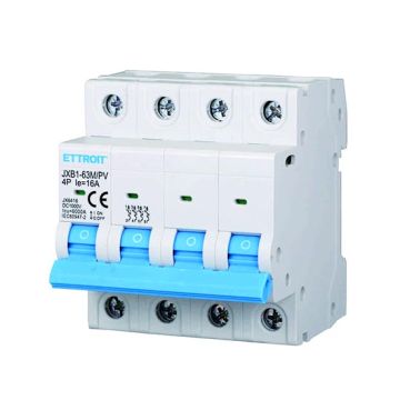 Interruttore Magnetotermico Fotovoltaico 4P DC 1000V 16A 6kA Occupa 4 Moduli DIN Ettroit JX6416