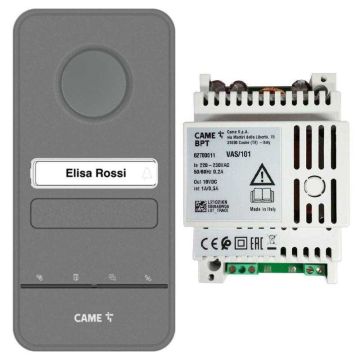 CAME kit citofono base - posto esterno LHS/A01 grigio X1 + alimentatore  VAS/101 -  8K40CA-029
