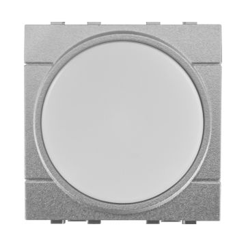 ETTROIT Lampada Segnapasso LED 2 Moduli 220V 6000K con Interruttore Click ON/OFF Compatibile BTicino Living Grigio LG0302