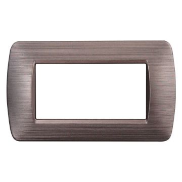 ETTROIT Placca Plastica 4posti 4P Colore Bronzo Satinato Compatibile Con Bticino Living Light - LN85410