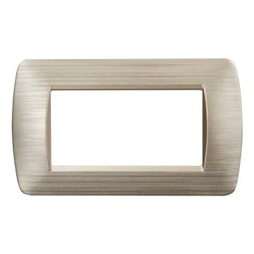 ETTROIT Placca Plastica 4P Colore Oro Satinato Compatibile Con Bticino Living Light - LN85411
