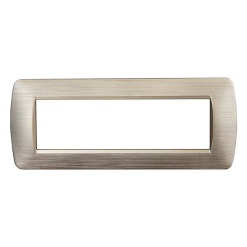 ETTROIT Placca 7P Colore Oro Satinato Compatibile Con Bticino Living Light LN85711