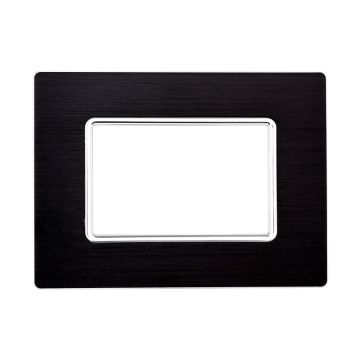 ETTROIT MT86302 Placca In Alluminio Serie Solar 3P Colore Nero Compatibile Con Bticino Matix