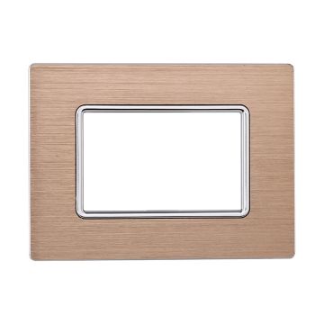 ETTROIT MT86311 Placca In Alluminio 3P Colore Oro Compatibile Con Bticino Matix