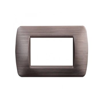 ETTROIT LN85310 placca 3 posti in plastica colore bronzo satinato compatibile Bticino Living light