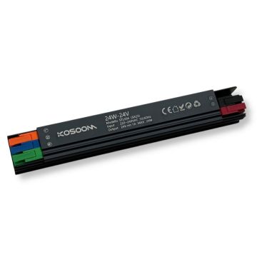 KOSOOM SA23 Mini Alimentatore Switching Slim 24V 1A 24W Metallico IP20 con Trimmer di Regolazione