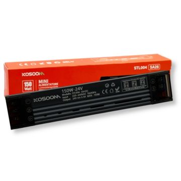 Kosoom Mini Alimentatore LED Dimmerabile 24V DC 150W Slim IP20 SA26 