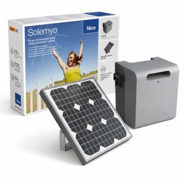 Nice Solemyo Kit Solare Fotovoltaico 24V per Automazioni Cancelli e Porte Garage con Pannello SYP e Batteria PSY24 SYKCE
