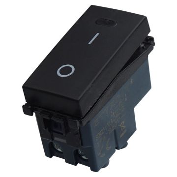ETTROIT Interruttore bipolare 2P 16A 0-1 colore nero Compatibile con Vimar Arke VA0402