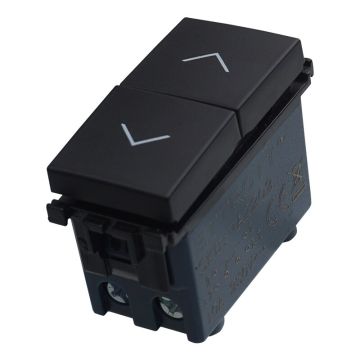 ETTROIT Pulsante doppio 1P+1P 10A Saliscendi tapparella colore Nero Compatibile Con Vimar Arke VA1202 