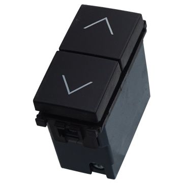 ETTROIT Pulsante Saliscendi Commutatore doppio interblocco 2P 10A Tapparelle Colore Nero Compatibile Con Vimar Arke - VA1204