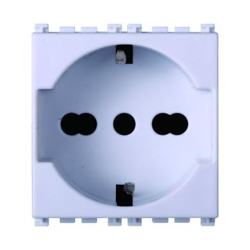 ETTROIT Presa Schuko 2P+T 16A Colore bianco Compatibile Con Vimar Arke VA2102B