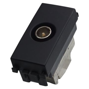 ETTROIT Connettore TV maschio passante, colore nero, compatibile Vimar Arke VA2253