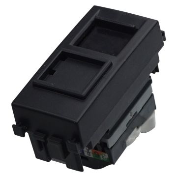 ETTROIT presa dati RJ45 CAT5E connettore rete colore nero, compatibile Vimar Arke - VA2355