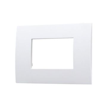 Ettroit VA83301 Placca serie Venus, 3 moduli, plastica, bianca, compatibile con serie Vimar Arkè 