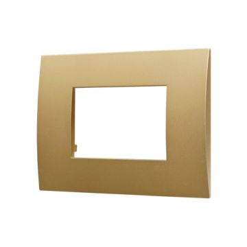 ETTROIT Placca Plastica Serie Venus 3P Colore Oro Compatibile Con Vimar Arke VA83311